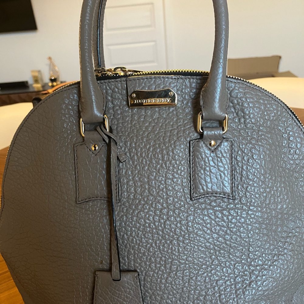 Authentic Burberry Orchard Heritage Grained large Leather Bag